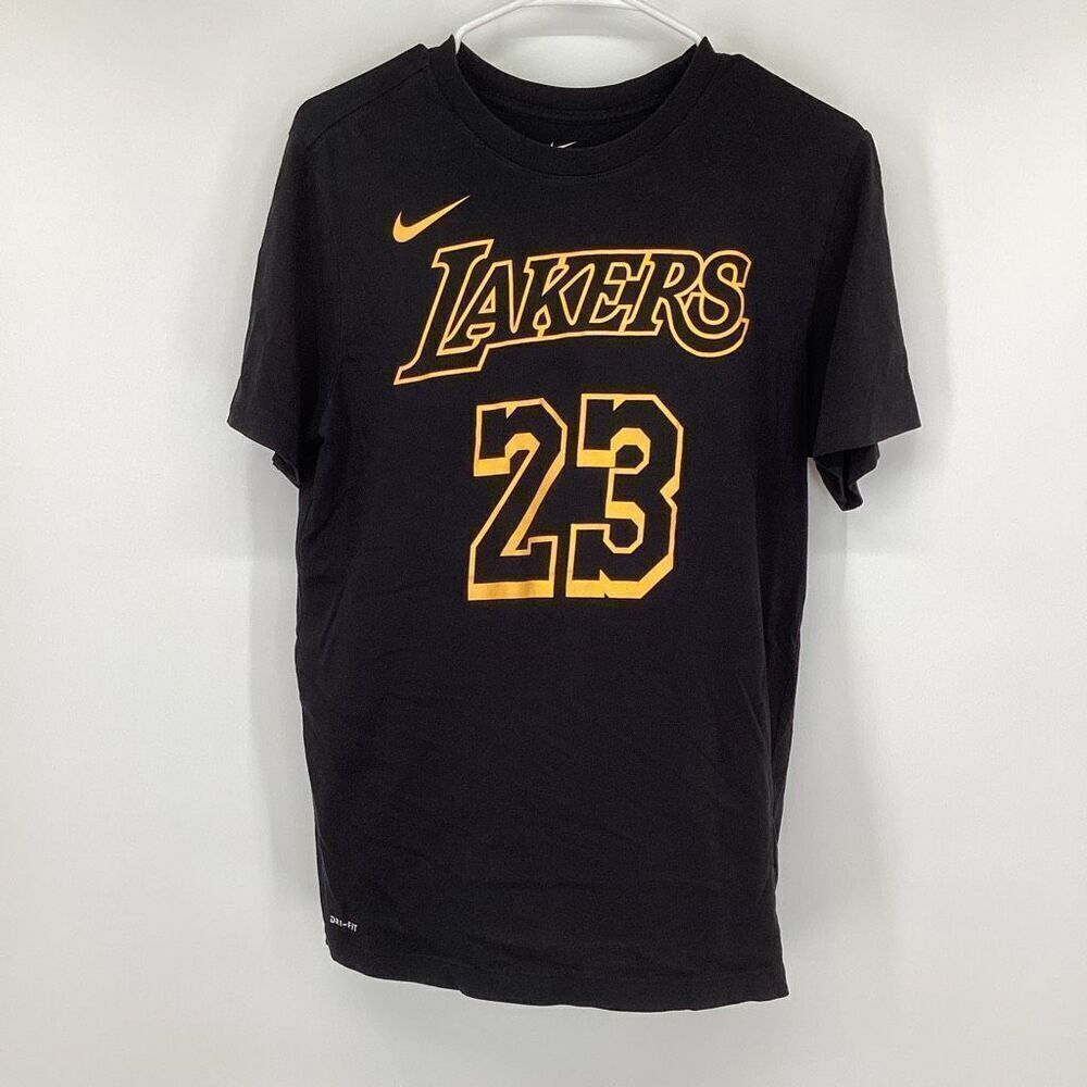 Men's Nike LA Lakers LeBron James "23"‎ Tee Shirt black/gold small